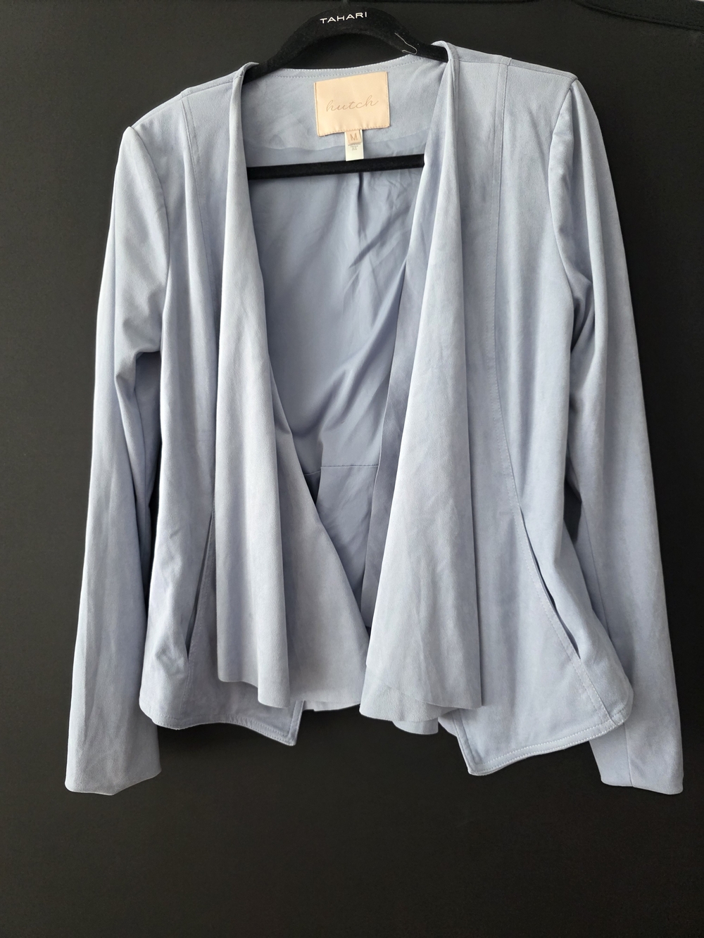 Hutch Light Lavender Suede-Look Open Front Jacket